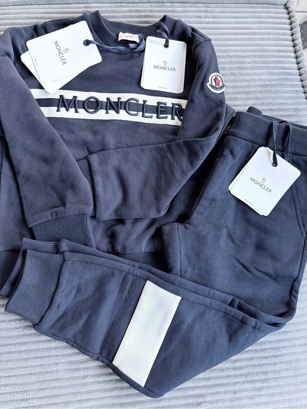 Moncler Kids Navy and White Logo Sweatshirt & Joggers Set